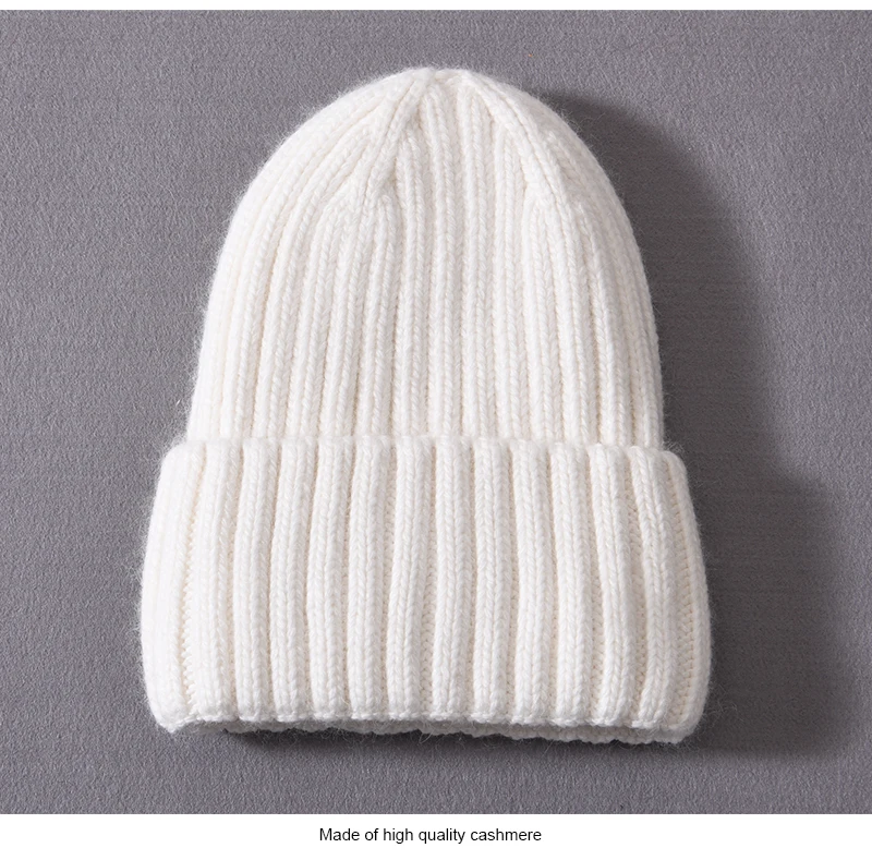 Winter-Seidensatin-gefütterte Beanie-Mütze für Damen und Herren, Unisex, dicke, klobige Mütze, gestreift, warm, weich, hochwertige Kaschmir-Strickmütze – Detail 21