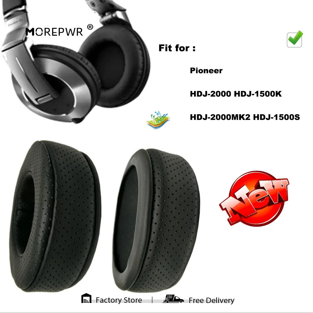 Replacement Ear Pads for Pioneer HDJ 2000MK2 2000 1500K 1500S Headset Parts Leather Cushion Velvet Earmuff Earphone Sleeve Cover