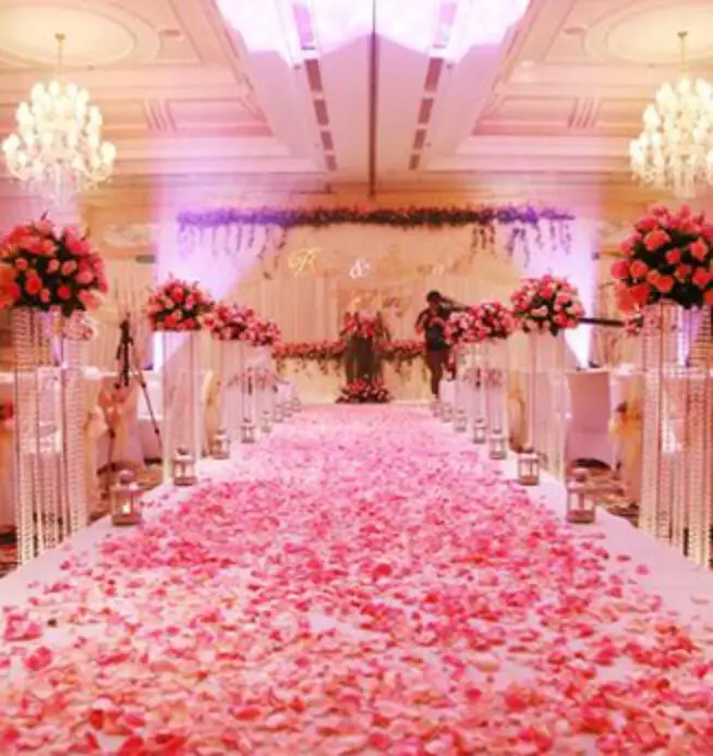 1000 pezzi/pacco 5*5 CENTIMETRI petali di rosa decorazione di cerimonia nuziale romantico di simulazione petali di rosa di nozze layout di scena fiori da sposa petalo