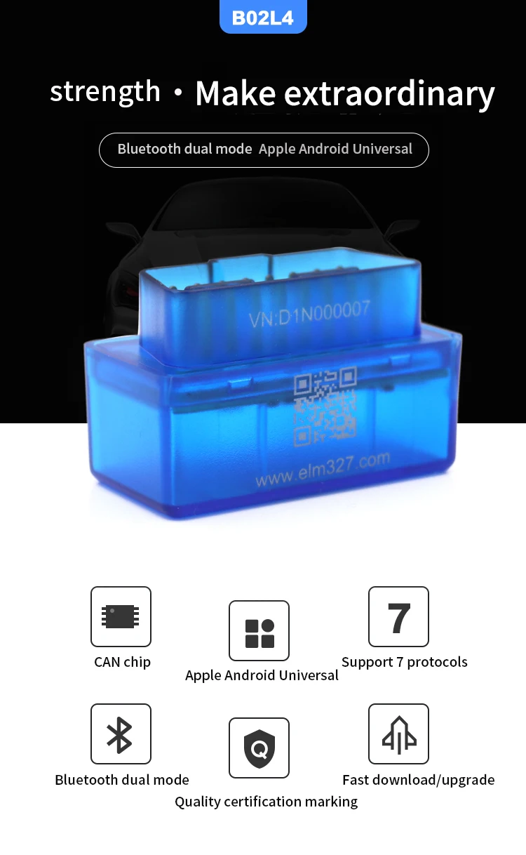 بلوتوث فائق BT4.0 ELM327 V2.1 OBD2 الماسح الضوئي ELM327 2.1 OBDII السيارات أداة تشخيص الدردار 327 رمز القارئ ل IOS/أندرويد/PC