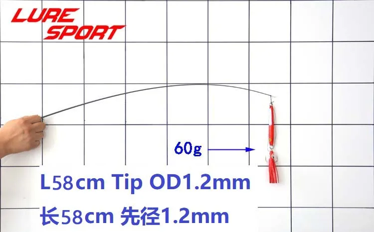 LureSport 4pcs 56cm 57cm 58cm Solid carbon rod Tip blank no paint Rod building components Fishing Pole Repair DIY Accessories