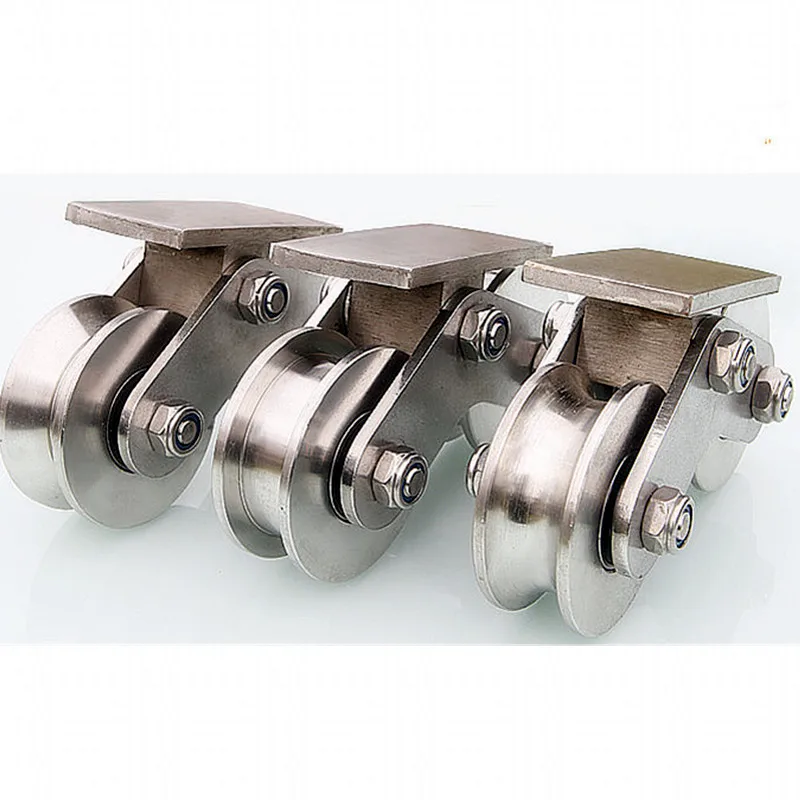 High quality SUS304 double wheel rail roller gate Angle wheel villa gate pulley bearing high bearing universal wheel