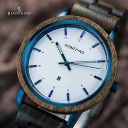 BOBO BIRD Wooden Men Watch  Quartz Wristwatches Japanese Movement Luxury Fashion Women Timepiece Custom Gift Box