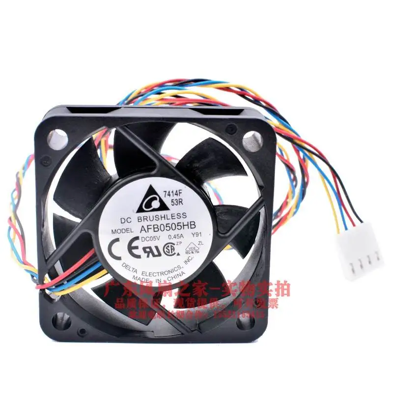 

Delta Electronics AFB0505HB Y91 DC 5V 0.45A 50x50x15mm 4-Wire Server Cooling Fan