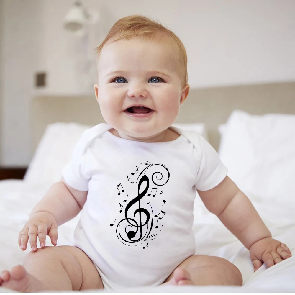 Minimalism Infant Outfits Baby Rock Bodysuit for Boys Guitar Print Newborn Clothes Summer Short Sleeve Baby Boy Body Wholesale