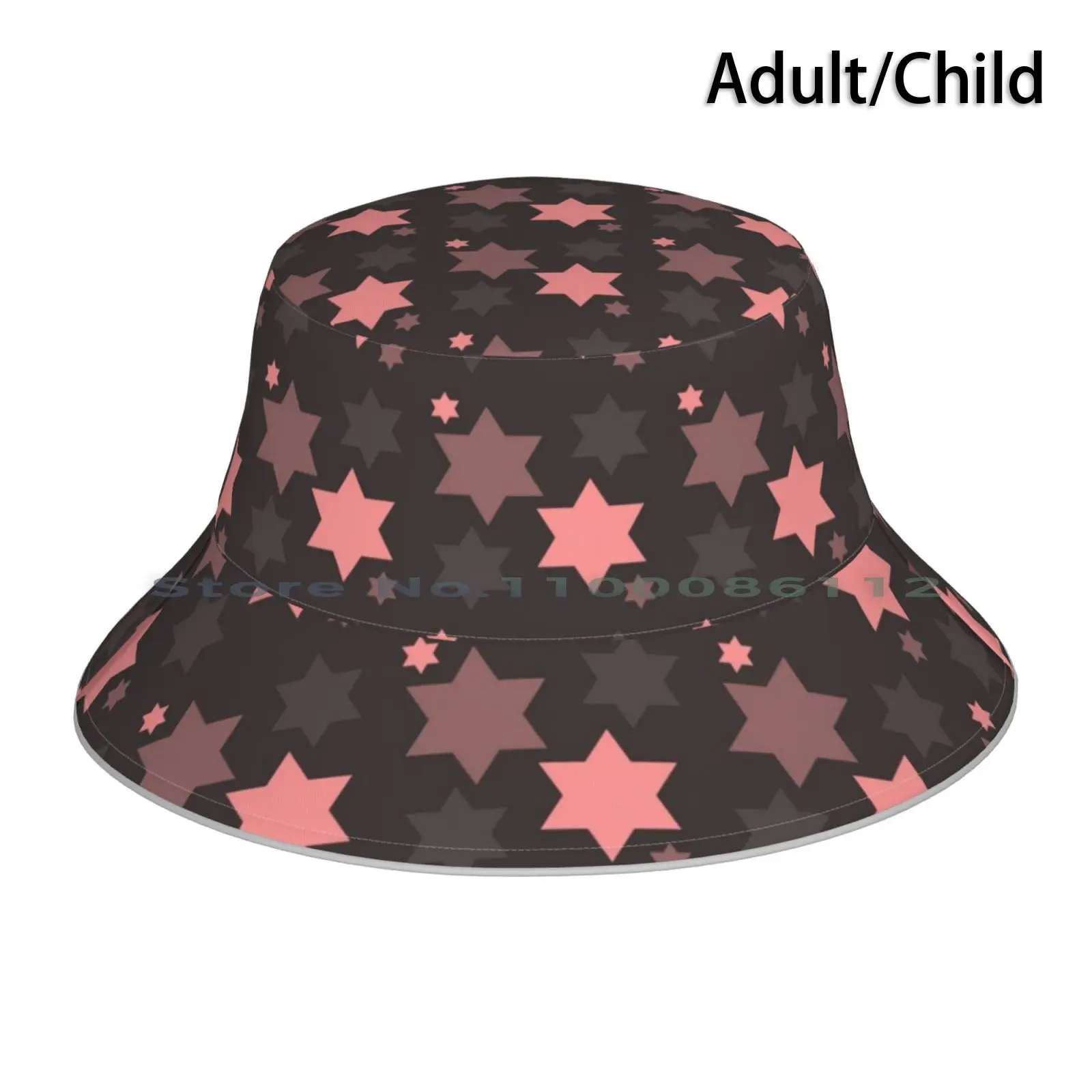 Jewish Star Of David Pattern Bucket Hat Sun Cap Jewish Israel Hebrew Star Of David Judaism Peaceful Hamsa Oy Vey Yiddish