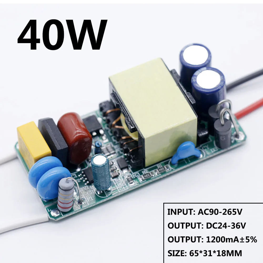 LED Driver 20W 30W 40W 50W DC24-36V Power Supply Constant Current Automatic Voltage Control Lighting Transformers For LED Lights