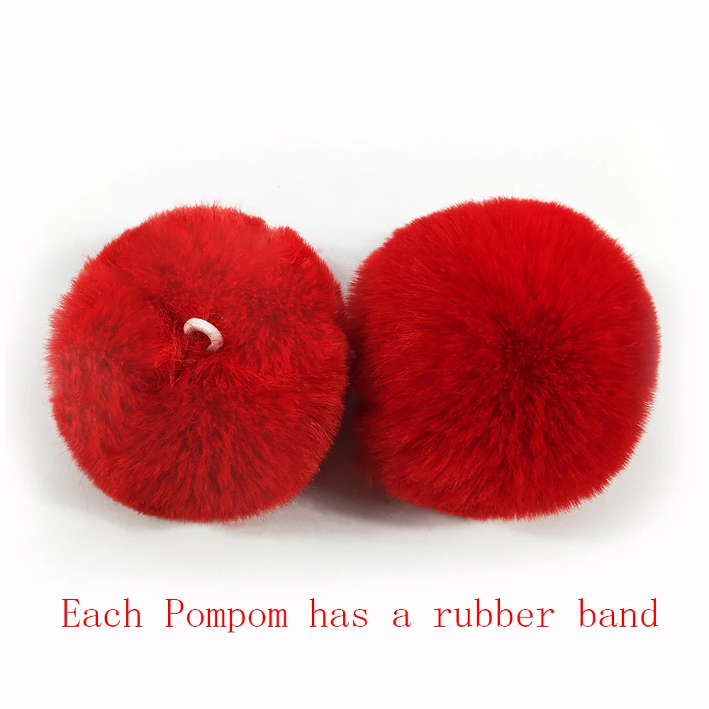 Pompom 8cm Fluffy Faux Fur Ball 80mm Big Soft Pompon DIY Pompons For Keychain Sewing On Scarf Hats Apparel Craft Supplies