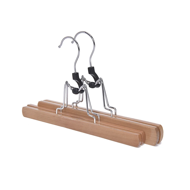 Multifunction Wooden Pants Hanger Rack Organizer Non-Slip Trouser Hangers for Skirt Wardrobes Perchas Para Pantalones Hair Clamp