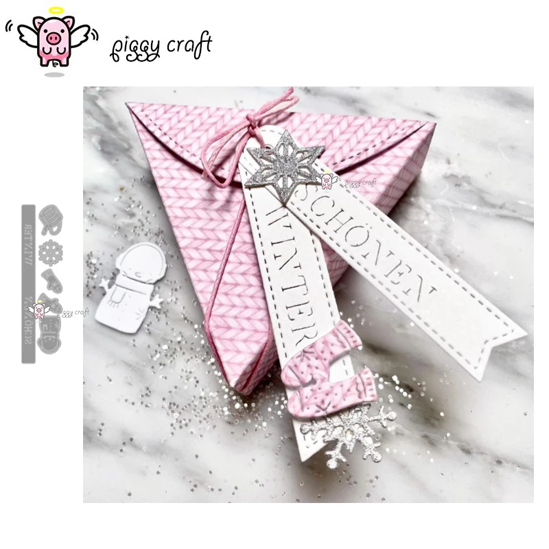 Piggy Craft metal cutting dies cut die mold Snowman glove letter kettle Scrapbook paper craft knife mould blade punch stencil