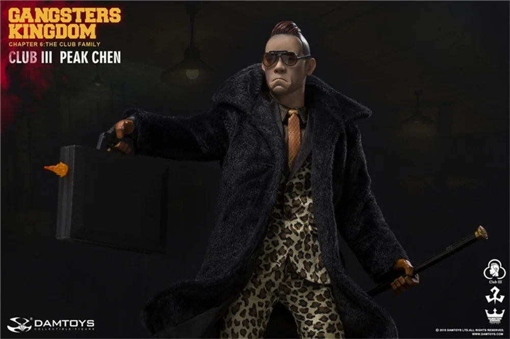 DAMTOYS DAM 1/6th GK018 Gangster Chen Shanfeng Fashion Black Plush Coat Tops Model For 12inch Action Doll Collectable