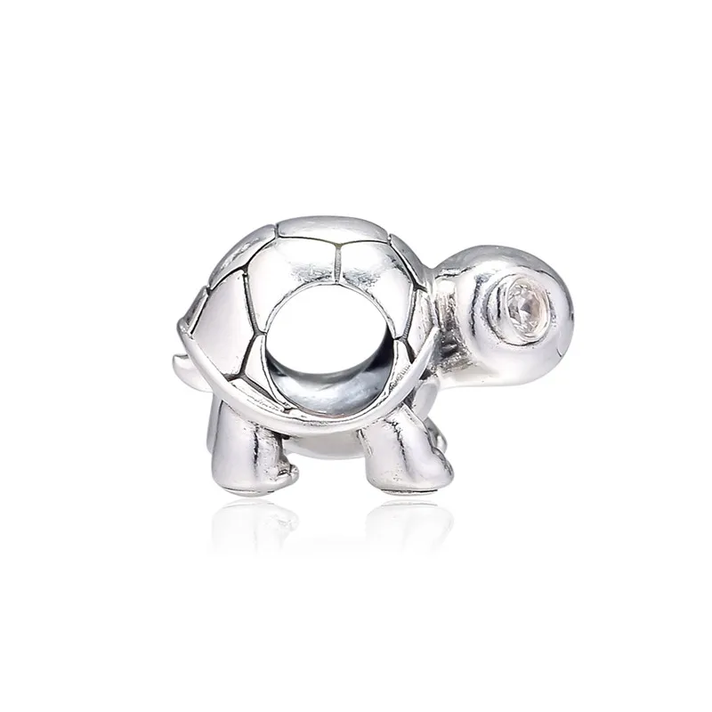 New 925 Sterling Silver Charms Pave Stones Eyes Turtle Crystal Beads Fit Charm Bracelet Femme DIY Charm Beads for Jewelry Making