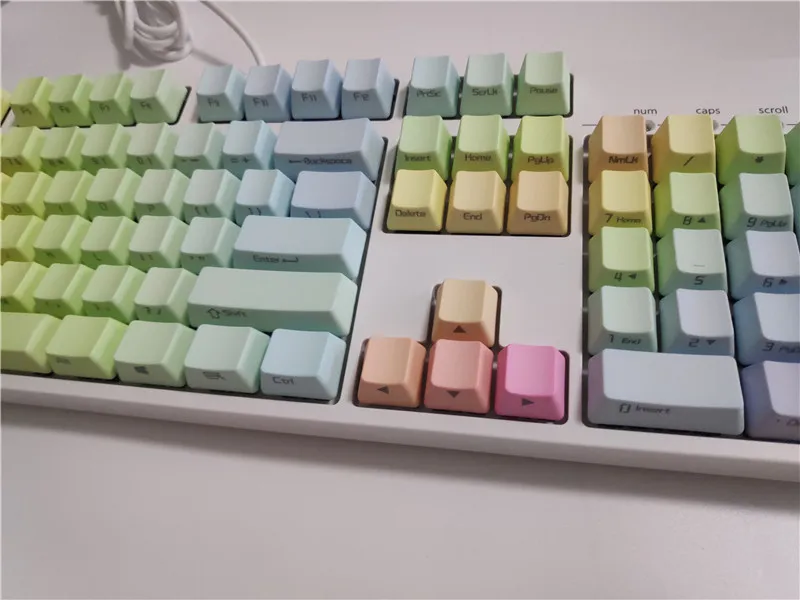 Gradient Colored Side print PBT keycap for 104 mechanical keyboard OEM