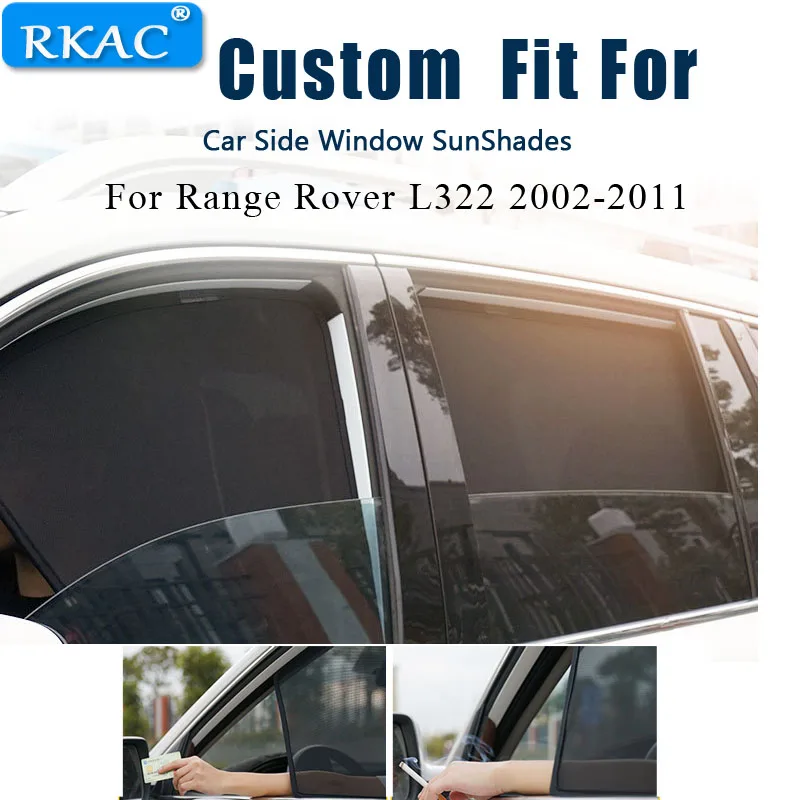 

Reduce UV CUSTOM FIT Car Side Window Sun Shades Cover Mesh car curtain Sun visor outside travel kids Range Rover L322 L320