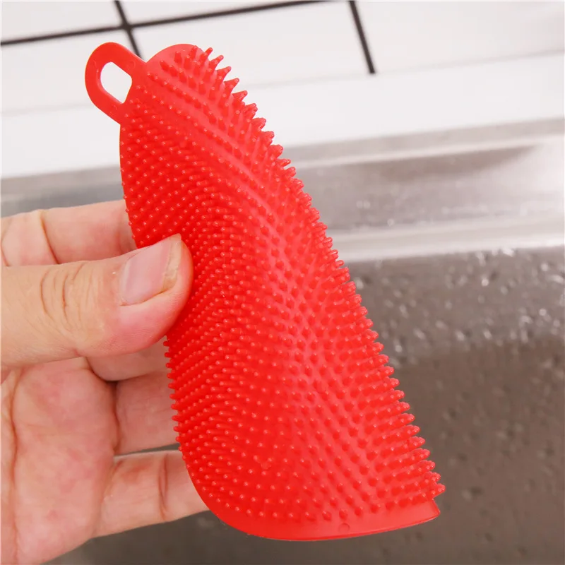 1PC Silicone Cleaning Brush Dishwashing Sponge Multi-functional Fruit Vegetable Cutlery Kitchenware Brushes Kitchen Tools