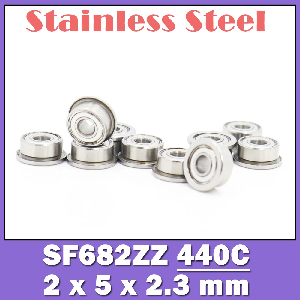 SF682ZZ Bearing ( 10 PCS ) 2*5*2.3 mm Miniature Stainless Steel Ball Bearings S DDLF-520ZZ F682ZZ