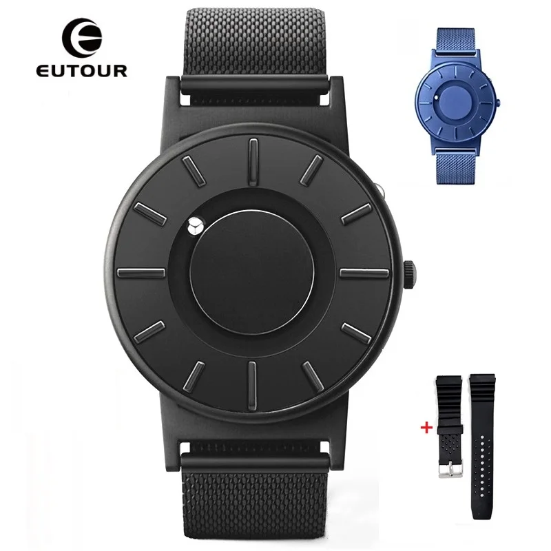 EUTOUR Magnetic Watch Men Waterproof Luxury Mens Wristwatch Sports Stainless Steel Dropshipping Quartz Wrist Ball Watches 2021