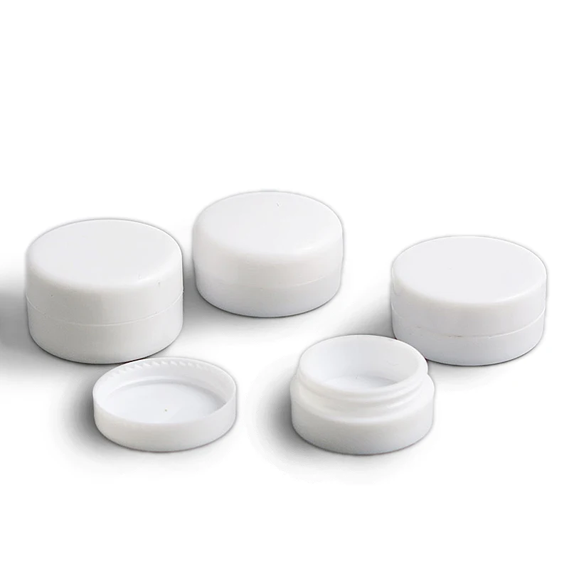 6 x 1g 2g 3g 5g 10g Biały plastikowy pusty słoik Podróżny kosmetyk Próbka makijażu Krem do twarzy Pojemniki Nail Art Organizer Dom