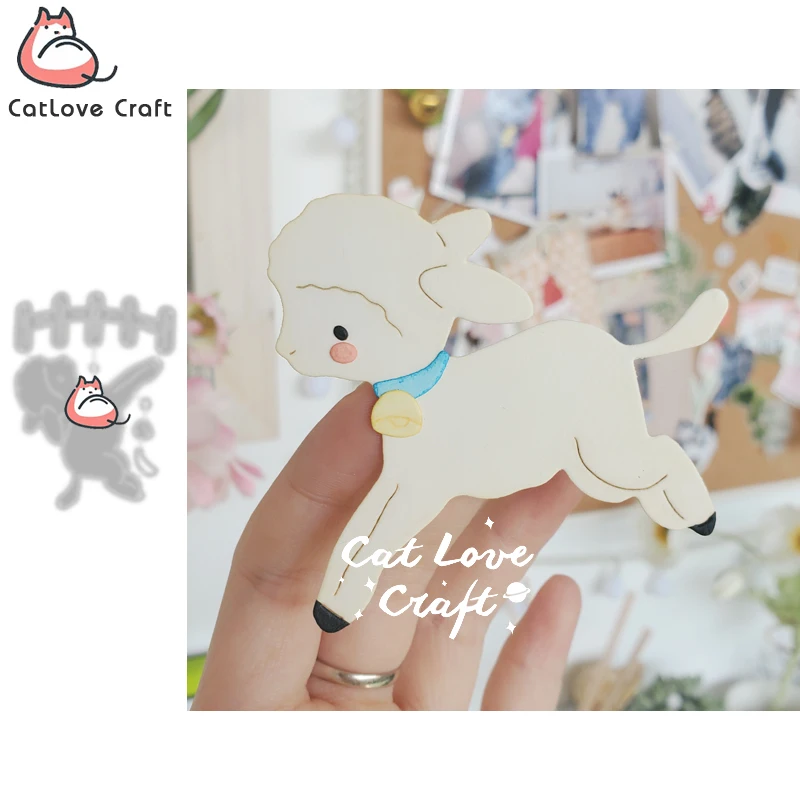Catlove Sheep Animal Jumping Fence Metal Cutting Dies Scrapbooking Stencil Die Cuts Card Making DIY Craft Embossing New For 2021