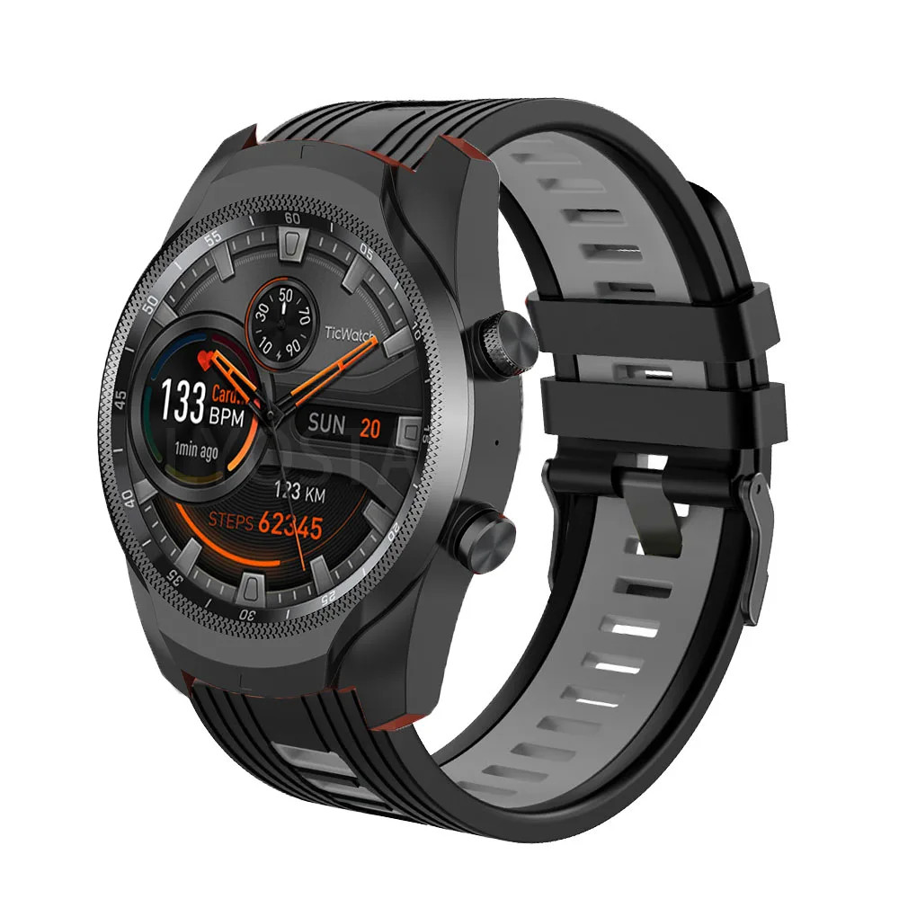 Cinturino da 22mm per cinturino in Silicone TicWatch Pro 2020 per Ticwatch GTX/S2/E2/Pro 3 cinturino da polso con cinturino GPS installa rapidamente