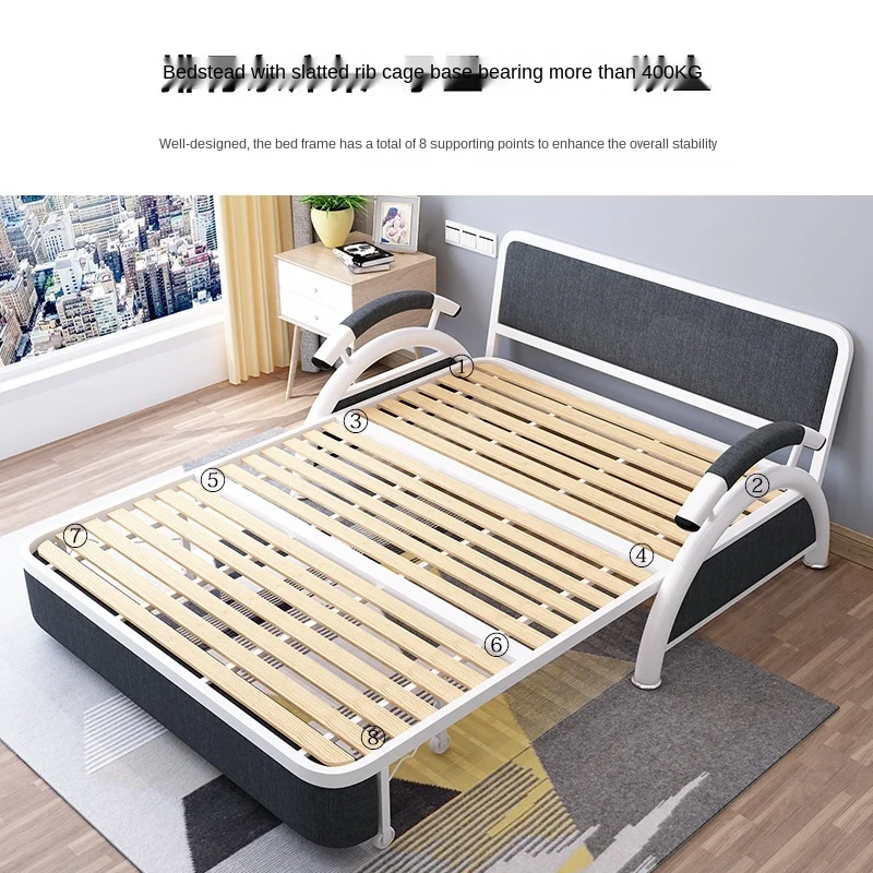 Factory Wholesale Multi-Function Foldable Sofa Bed Living Room Small Apartment Double Three Dual-Use Sofa Bed