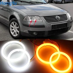 Cotton LED Angel Eye  Switchback Light Ring lamp DRL White for Volkswagen VW Passat B5.5 3BG 2001 2002 2003 2004 2005