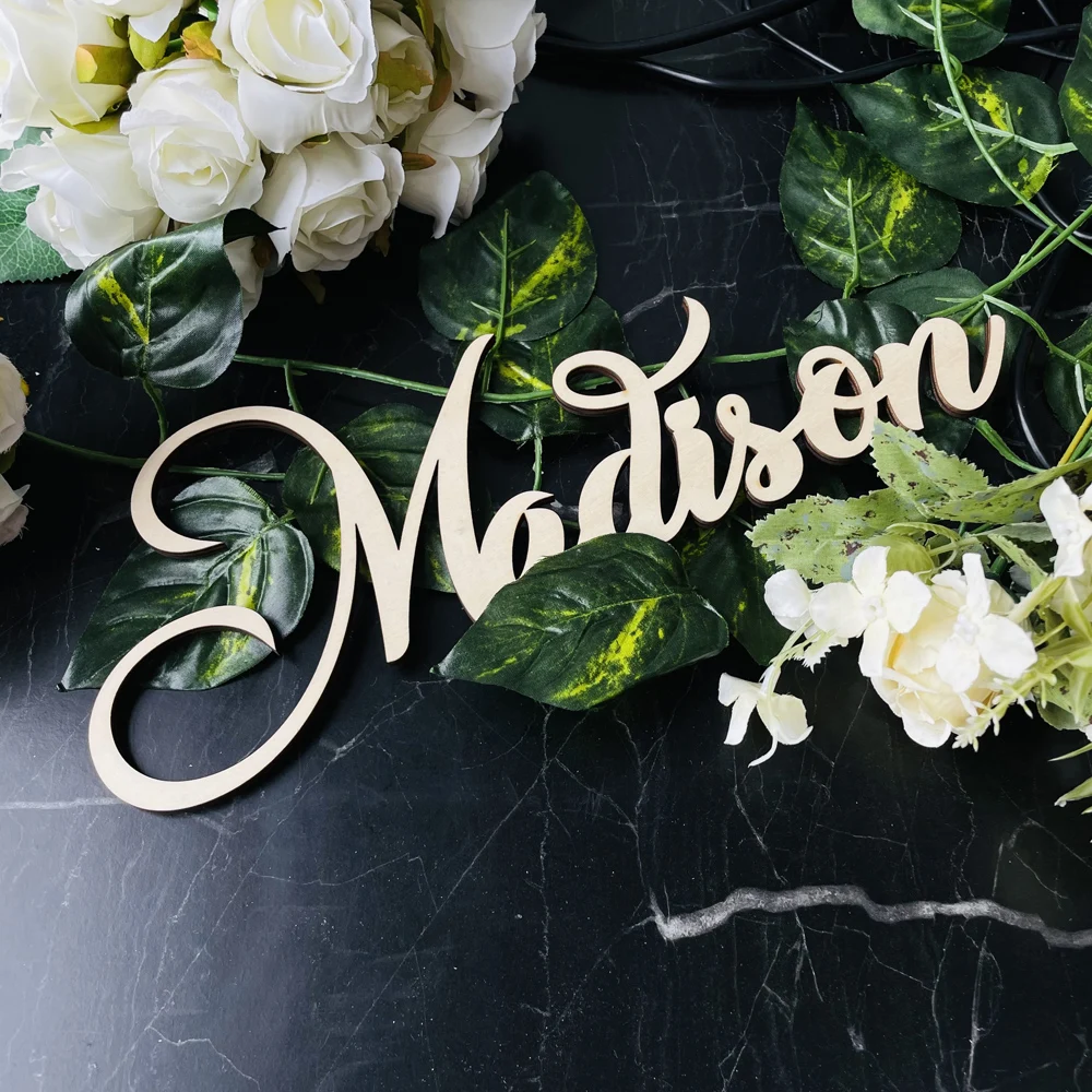 Personalized Name Sign Letter Wedding Anniversary Birthday Wall Art Decor Shop Sign Party Baby Shower Wooden Acrylic Name