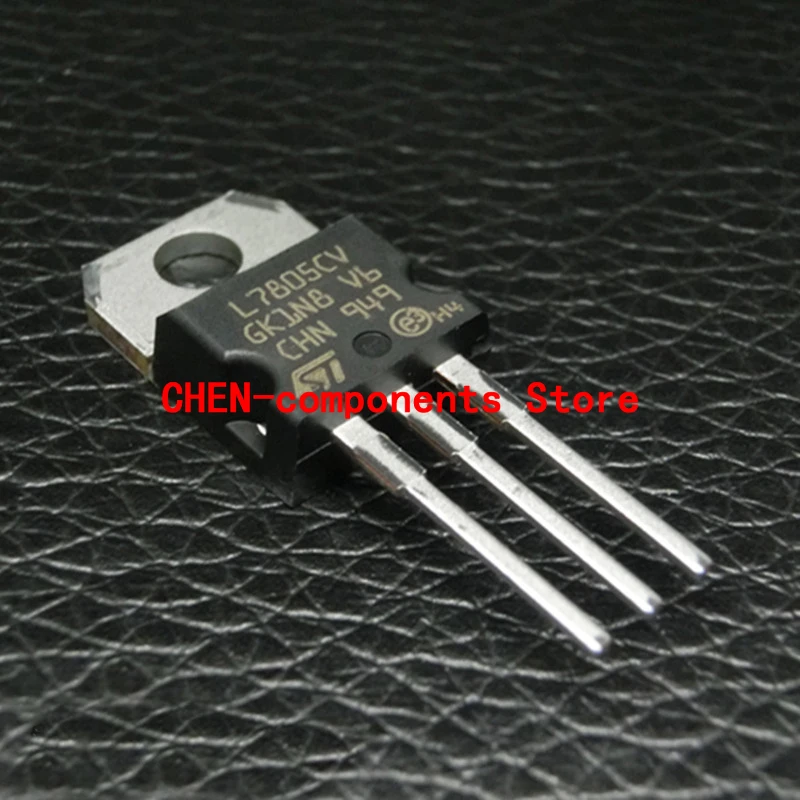 10PCS NEW CHN ST L7805CV Three terminal regulator 5v 1.5A TO-220 straight Insert Triode L7805