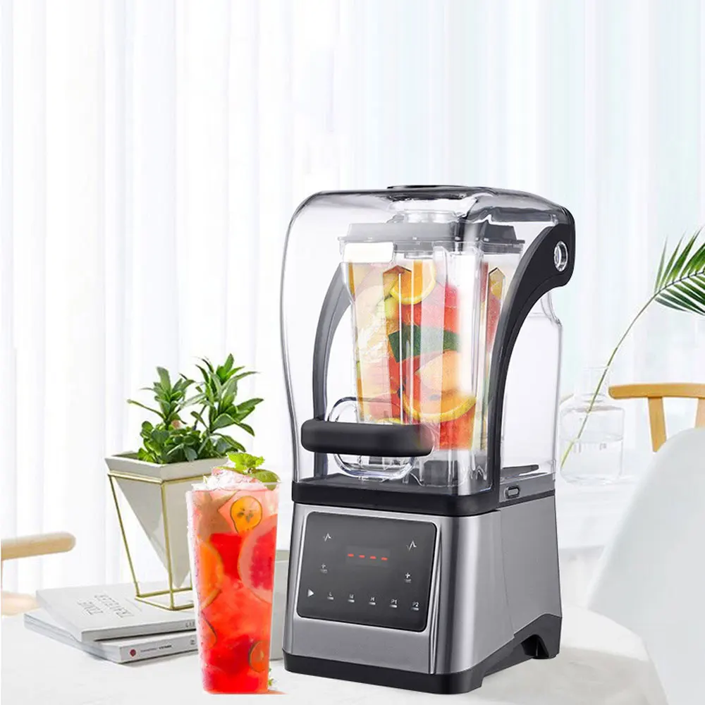 Blender Commercial Milk Tea Shop Silent Smoothie Machine With Cover Multifunctional Broken Juicer Ice Crusher