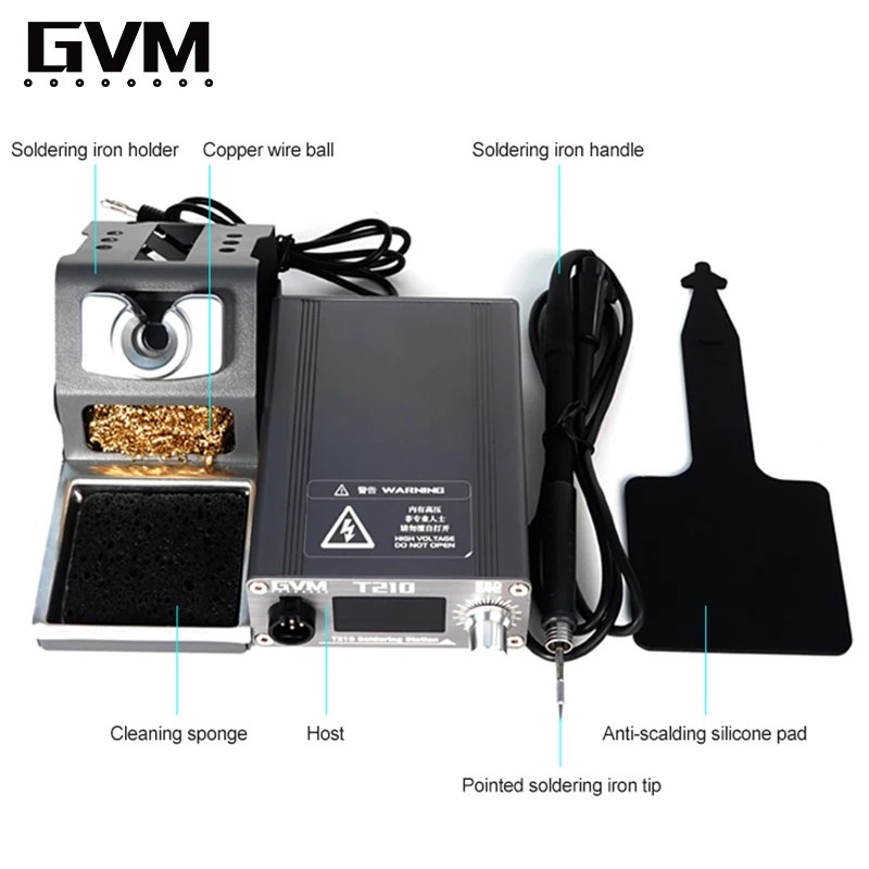 SUNSHINE GVM T210 Digital Display Adjustable Temperature Soldering Station For Mobile Phone Repair Welding Tools Whith C210 Tips