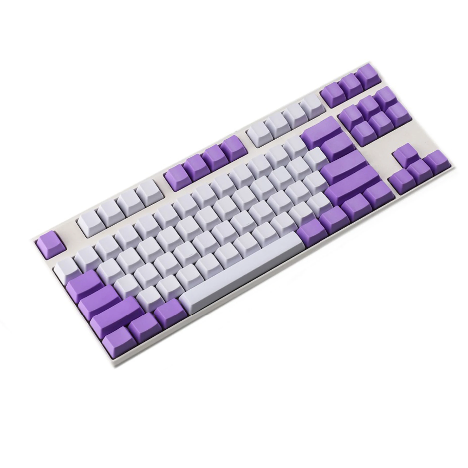 OEM Purple White Keycap | Blank Thick PBT Keyset | ANSI 61 87 TKL 104 | For MX Mechanical Keyboard DIY  GK61 GK87 GK104