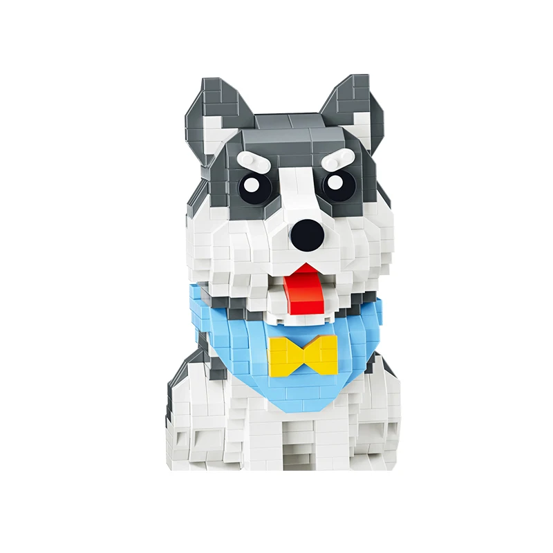 

New Assembly Mini Blocks Building Toys Husky Animal Dog Corgi Micro Bricks Kids Gifts Girls Christmas Present Pet Shop