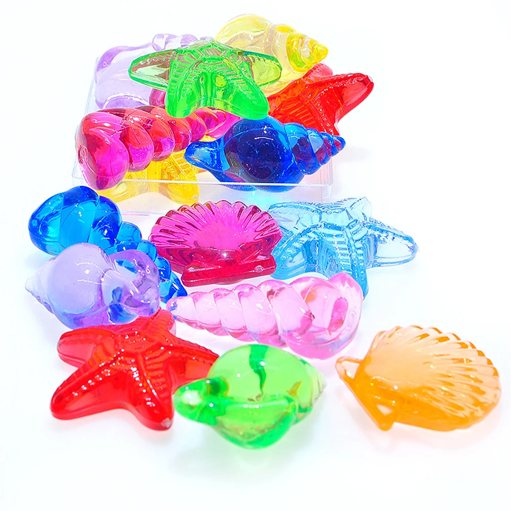 Pièces de jeu en cristal acrylique en forme d\'animal et de conque, jouets pour enfants, parc d\'attractions, pierre colorée, accessoires de jeux de