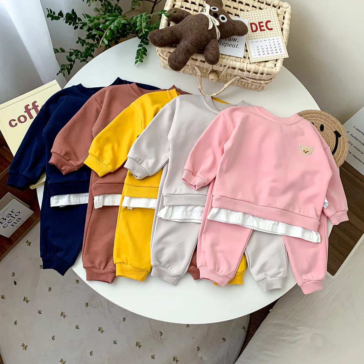 

Baby Boys Clothing Newborn Boys Grils Clothes Sets Long Sleeve Cartoon Bear Boutique Outfits Set for Kids 2Pcs Sweatshirt+Pants