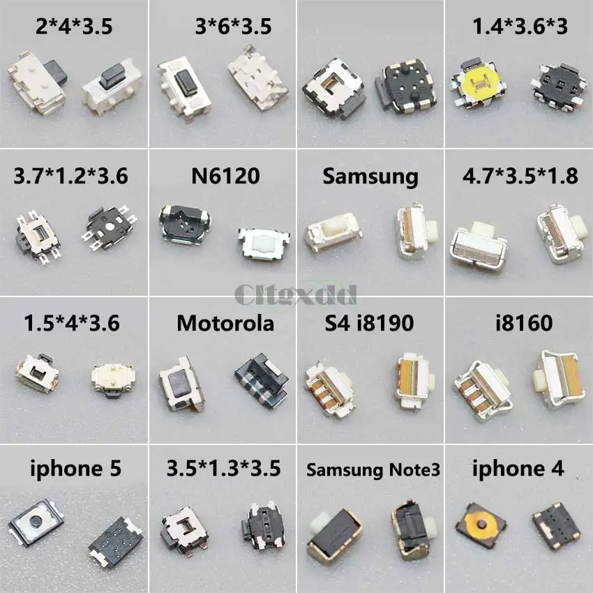 10 SZTUK 2*4*3.5 3*6*3.5 Dotykowy mikroprzełącznik przyciskowy do Samsung S2 S3 S4 Note3 I8190 I8160 Nokia Lenovo HTC Xiaomi Moto
