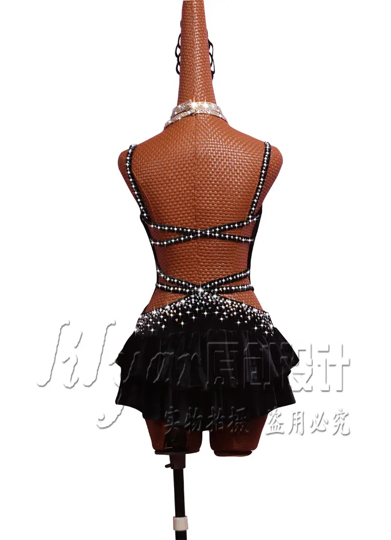 Latin Dance  Pole Dancing Competition Dress Costumes Skirt Performing Dress Steel Pipe Girl Customize Women Stretch Velvet