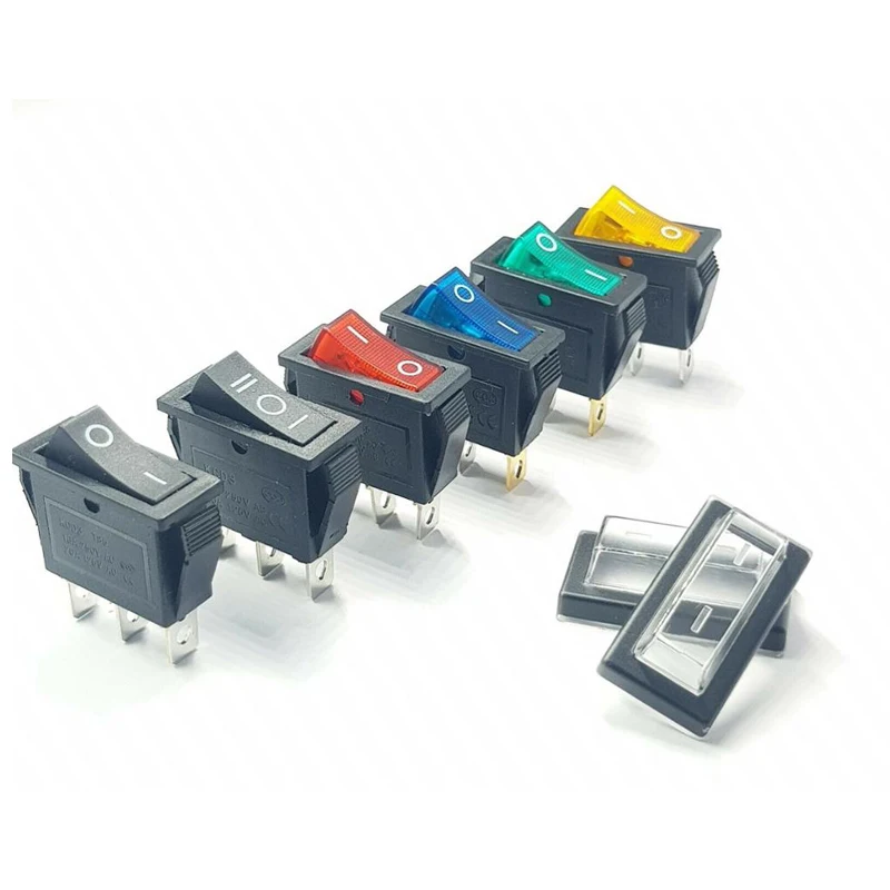 KCD3 Rocker Switch ON-OFF 2 Position 3 Pin Electrical equipment With Light Power Switch 16A 250VAC/ 20A 125VAC 35mm*31mm*14mm