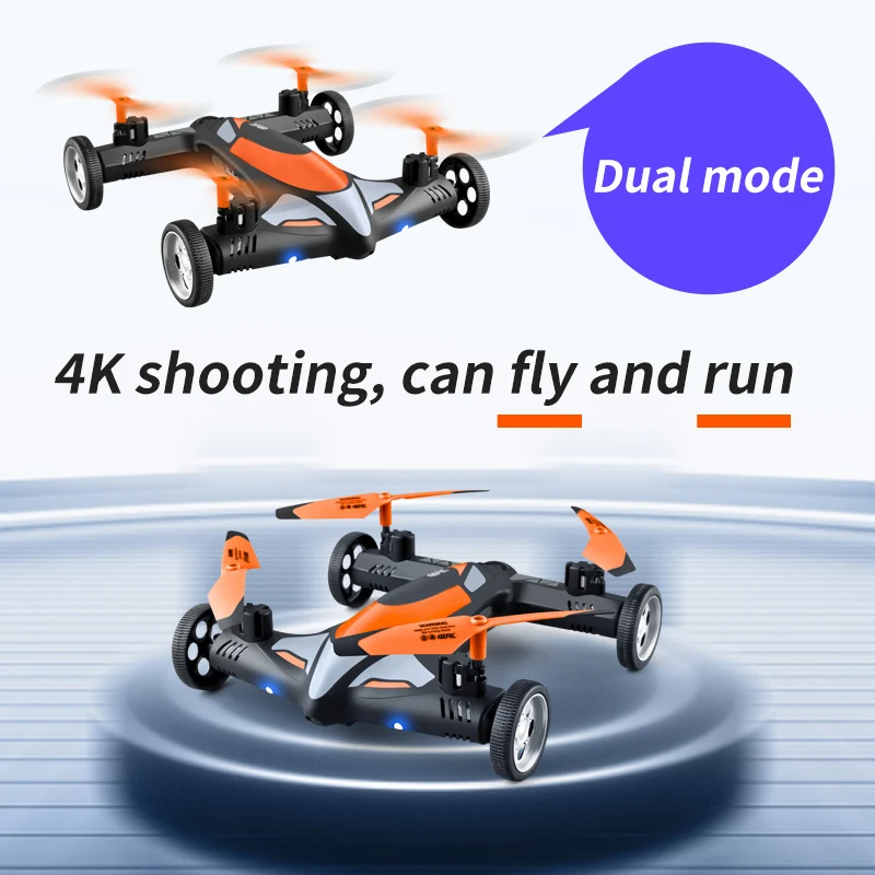 4DRC 2-in-1 2.4G RC Drone powietrza-lotu samochód 4K kamera HD Dron Quadcopter z LED lampka nocna zabawki-helikoptery dla dzieci