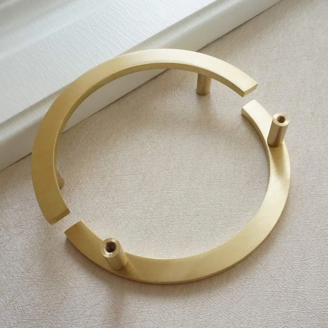 Solid Brass Semicircle Handles for Cabinets and Drawers Bedroom Wardrobe Pulls Kitchen Cupboard Door Knobs Furniture Hardware