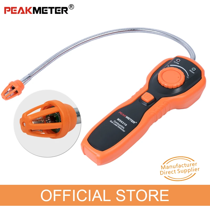PEAKMETER PM6310 Combustible Gas Leak Detector Flammable gas leakage Analyzer Meter With Sound Light Alarm Analizador de gases