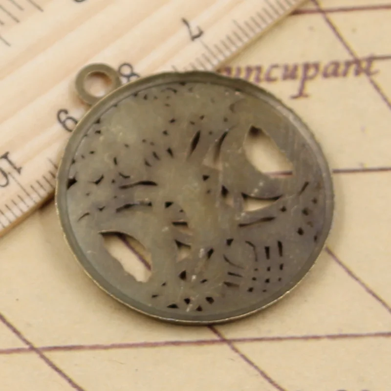 10pcs Charms Tree Of Life Norse Viking Moon Star 39x34mm Tibetan Bronze Silver Color Pendant Antique Making DIY Handmade Jewelry