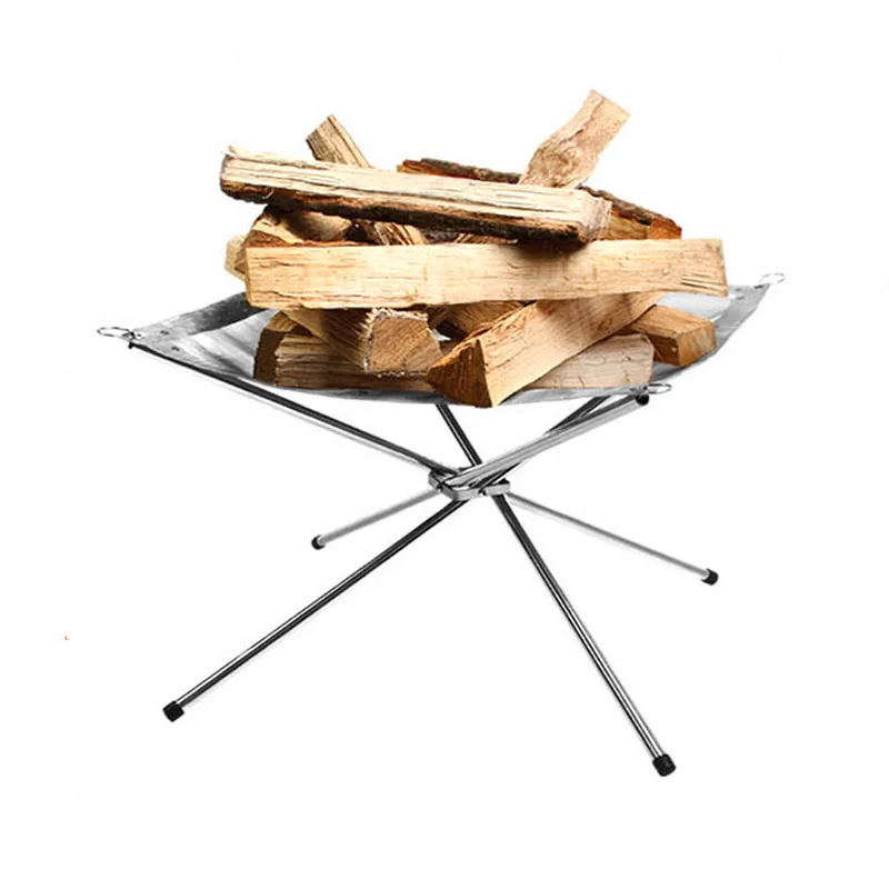 Folding-Stove Fire-Frame Charcoal Wood Outdoor Portable Camping Pit-Stand Fuel-Rack Tool