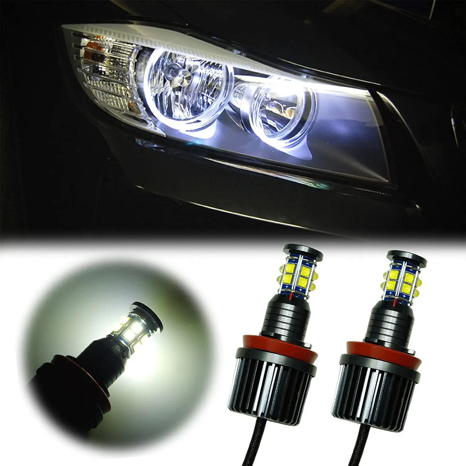 

2 Ampoules H8 120W LED Angel Eyes Fog Light Halo Ring Canbus for BMW E60 E61 E63 X5 E70 X6 E71 E90 E91 E92 E93 M3 E89 E82 E87