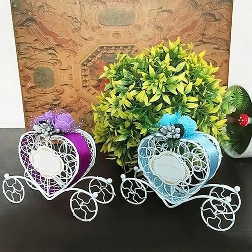 Candy Box Ribbon Bowknot Coaches Heart Carriage Couch Sweet Chocolate Candy Box Valentine's Day Tricycle Flower Rack Candy Box