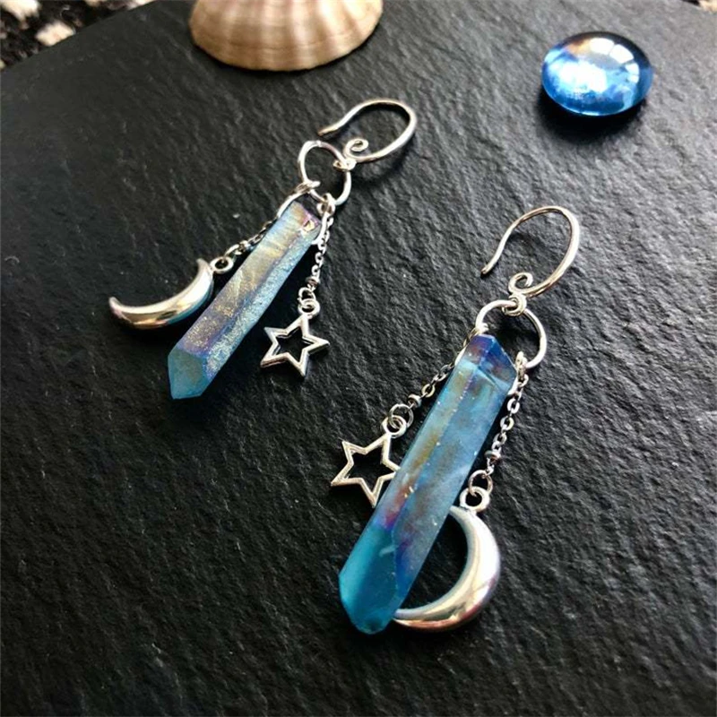 

Fashion Crystal Irregular Cylindrical Drop Dangle Earrings For Women Girl Party Gift Natural Stone Earrings Trend Luxury Jewelry