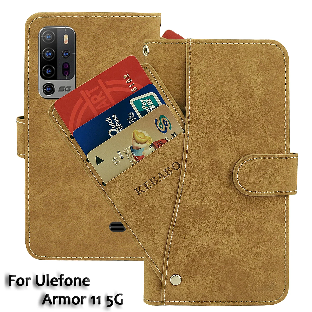 Vintage Leather Wallet Ulefone Armor 11 5G Case 6.09" Flip Luxury Card Slots Cover Magnet  Phone Protective Cases Bags