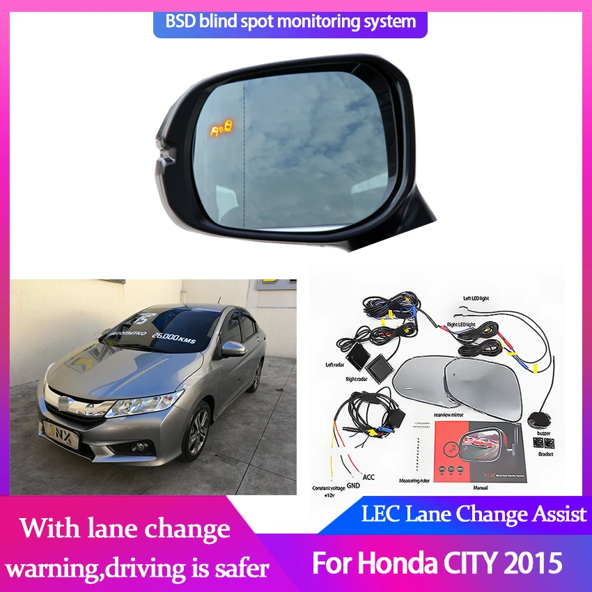 

Car Blind Spot Mirror Radar Detection System for Honda CITY 2015-2018 BSA BSM BSD Blind Monitoring Assistant Driving Security