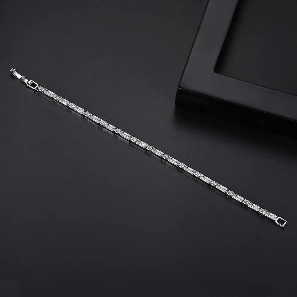 LUOTEEMI Bamboo Joint Cubic Zircon Tennis Bracelet for Women Wedding Bridal Engagement Jewelry Girl Party Fashion Christmas Gift