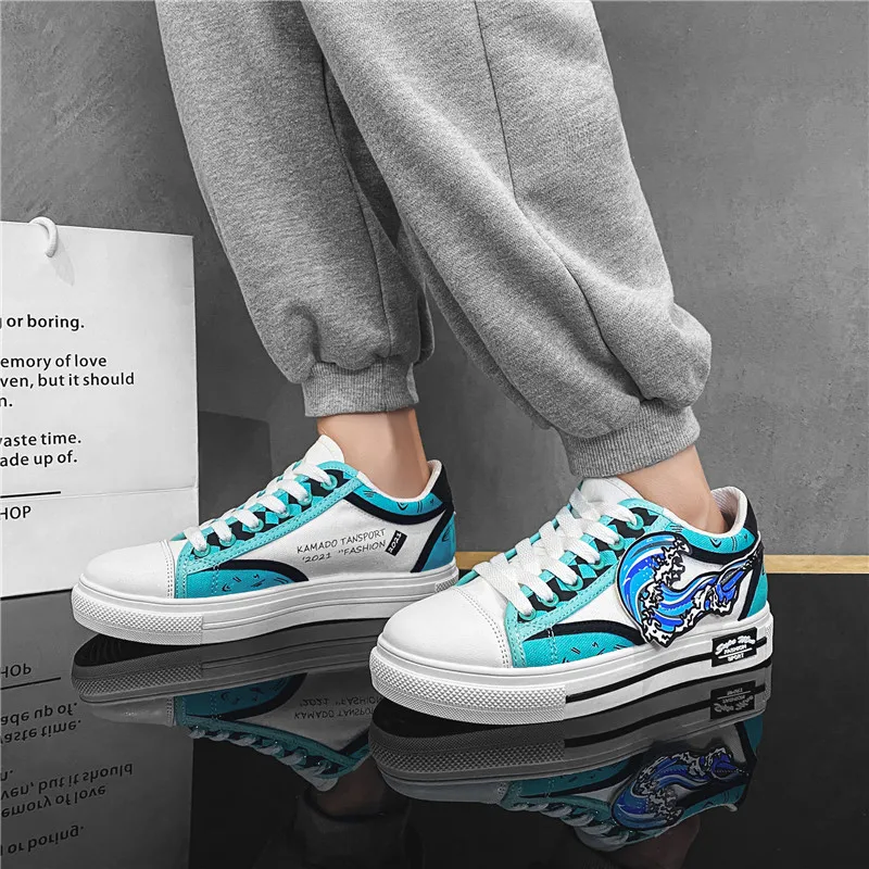 Nam 2021 Thoáng Khí Trắng Hợp Thời Trang Sneakers Nam Ban Đầu Thường Ngày Ánh Sáng Đi Size Lớn Người Bóng Giày Zapatillas Hombre