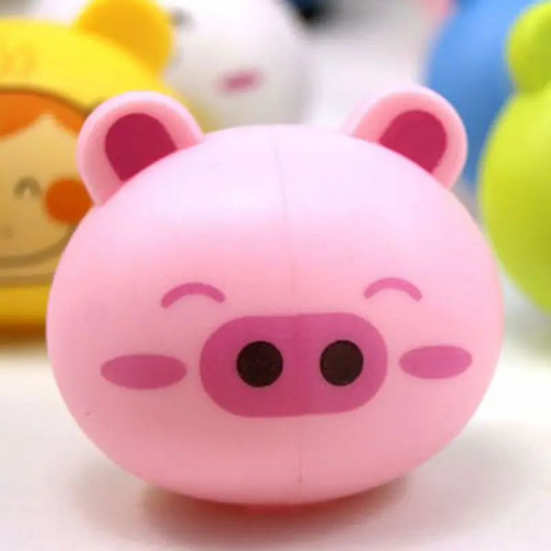 Kids Cute Cartoon Animal Head Shaped Toothbrush Holder Cover Two Suction Cup Colored Wall Mounted Bathroom Accessories Random